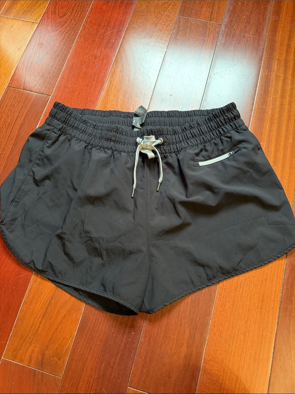 Vuori Black Athletic Drawstring Shorts